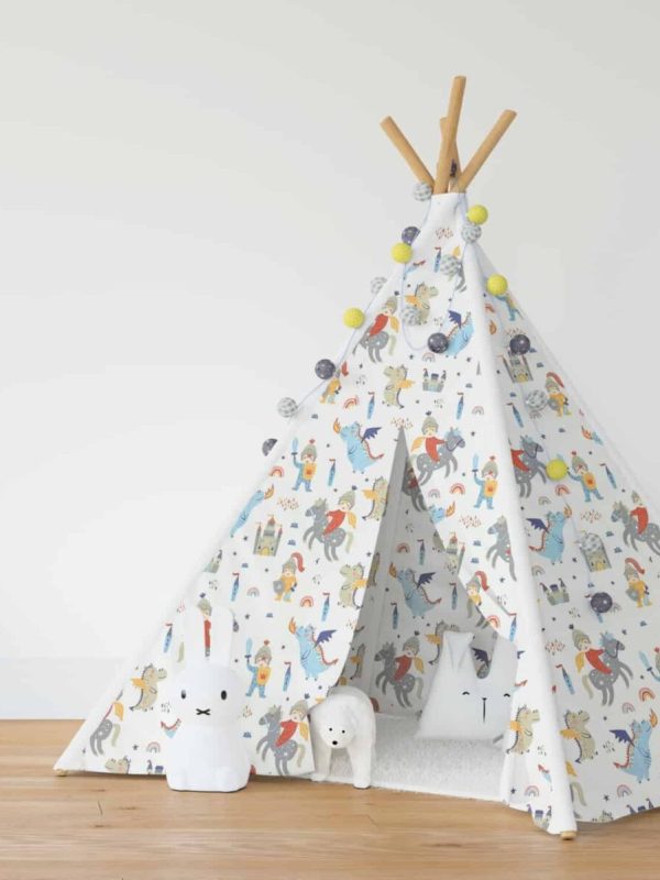 birlik1952 tekins kızılderili oyun çadırı bebek çocuk çadır tepee poplin dragon