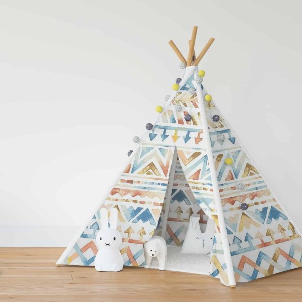 birlik1952 tekins kızılderili oyun çadırı bebek çocuk çadır tepee poplin etnic