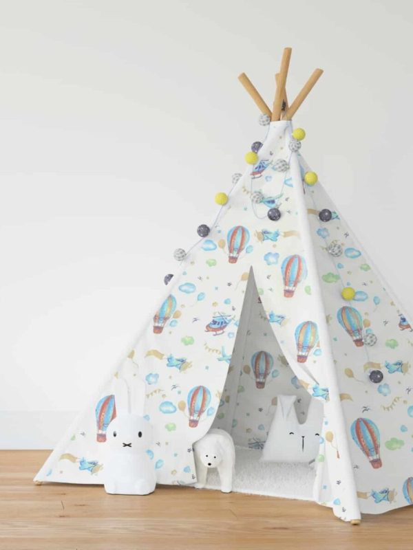 birlik1952 tekins kızılderili oyun çadırı bebek çocuk çadır tepee poplin helicopter baloon