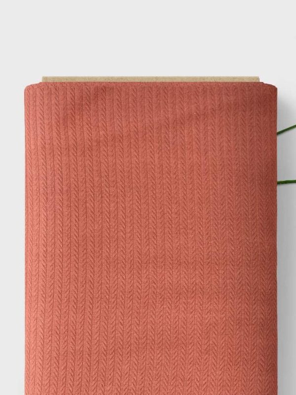 birlik1952 örgü örme pike kumaş fabric terracota