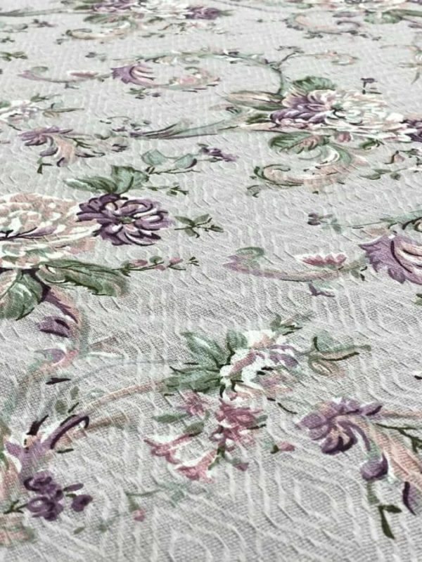 birlik1952 desenli pike kumaş fabric buket mor