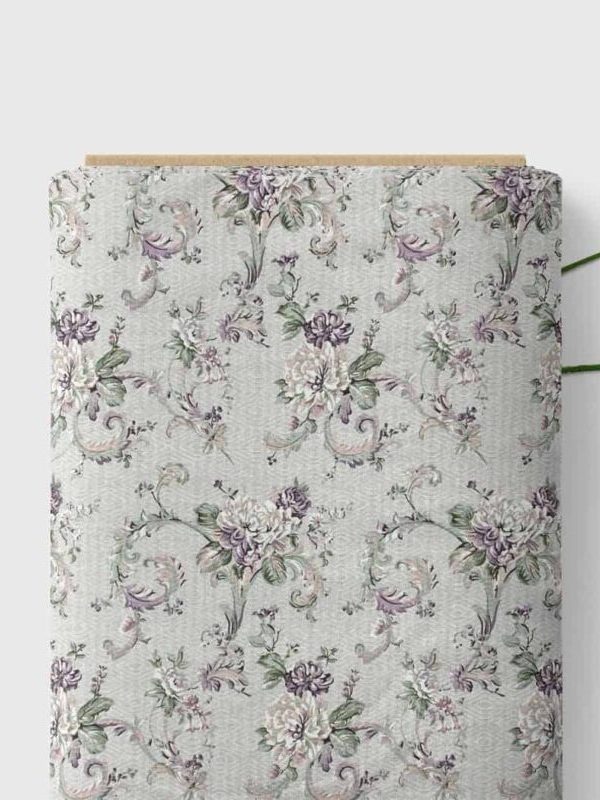 birlik1952 desenli pike kumaş fabric buket mor