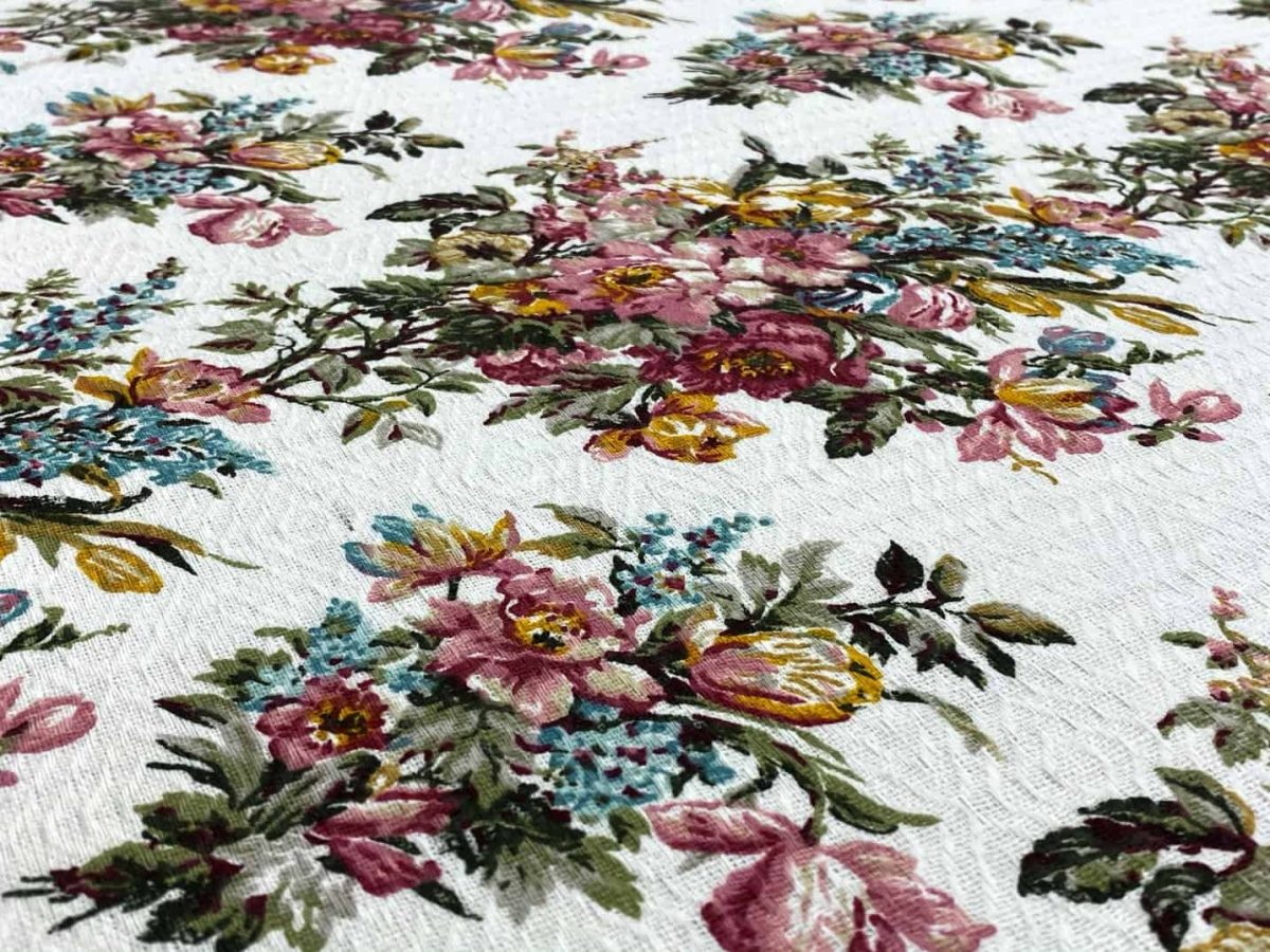 birlik1952 desenli pike kumaş fabric şakayık çiçeği flower