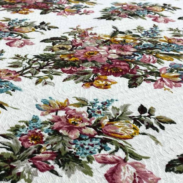 birlik1952 desenli pike kumaş fabric şakayık çiçeği flower
