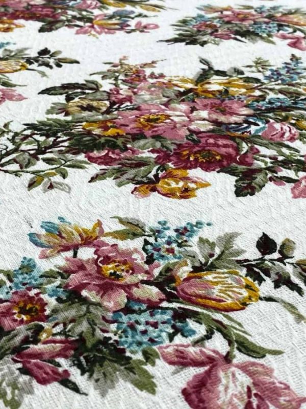 birlik1952 desenli pike kumaş fabric şakayık çiçeği flower