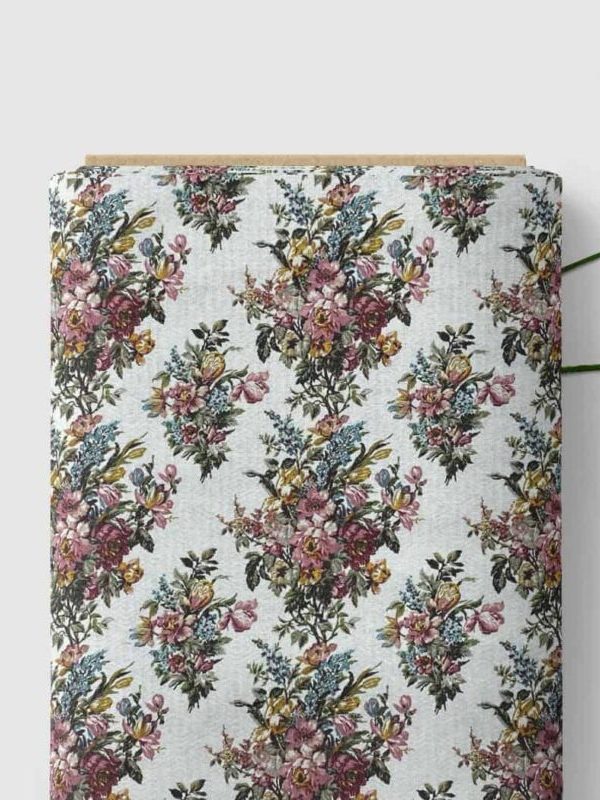 birlik1952 desenli pike kumaş fabric şakayık çiçeği flower