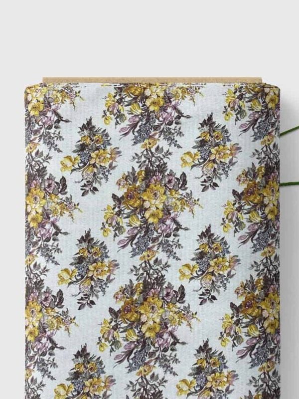 birlik1952 desenli pike kumaş fabric şakayık çiçeği flower