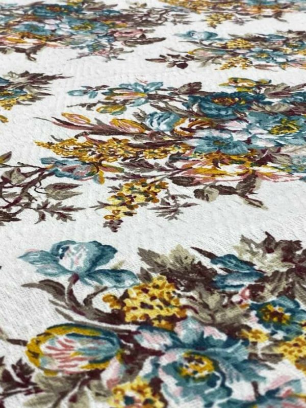 birlik1952 desenli pike kumaş fabric şakayık çiçeği flower
