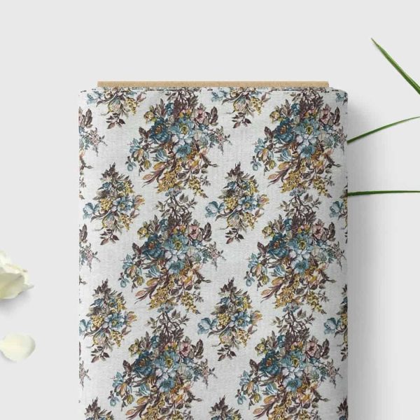 birlik1952 desenli pike kumaş fabric şakayık çiçeği flower