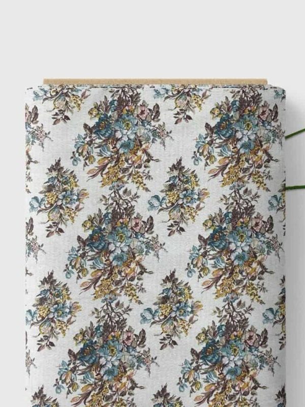 birlik1952 desenli pike kumaş fabric şakayık çiçeği flower