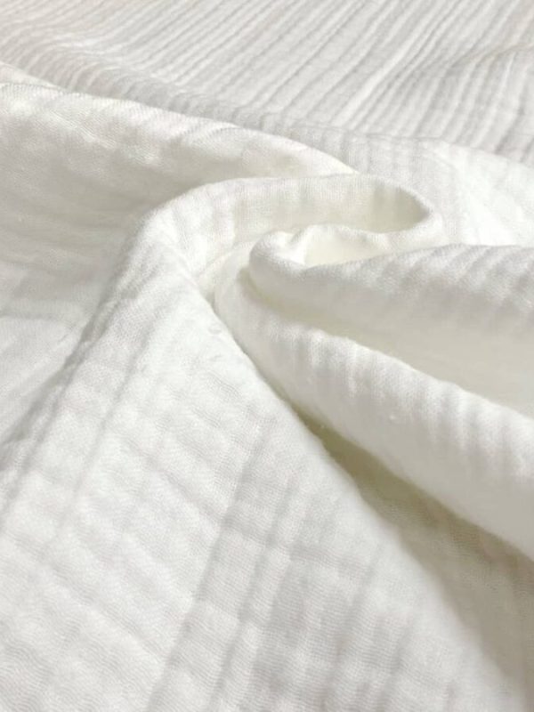 birlik1952 crinkle lunanino 4 kat müslin kumaş muslin fabric swaddle beyaz white