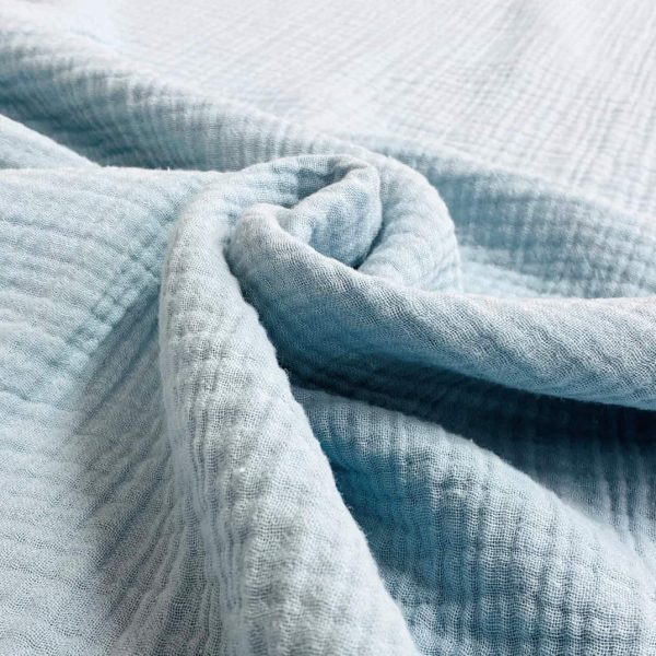 birlik1952 crinkle lunanino 4 kat müslin kumaş muslin fabric swaddle mavi