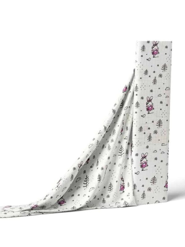 birlik1952 müslin kumaş muslin fabric meter metrelik baby balerin tavşan