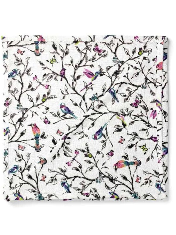 birlik1952 müslin kumaş muslin fabric baby swaddle blanket dallar ve kuşlar birds