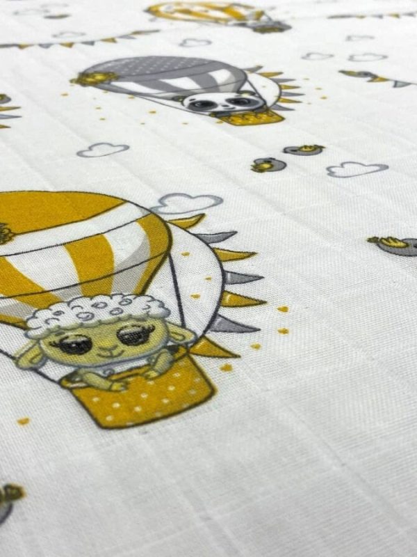 birlik1952 müslin kumaş muslin fabric meter metrelik baby kapadokya sarı