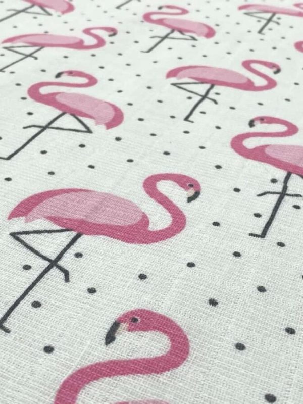 birlik1952 müslin kumaş muslin fabric meter metrelik baby flamingo