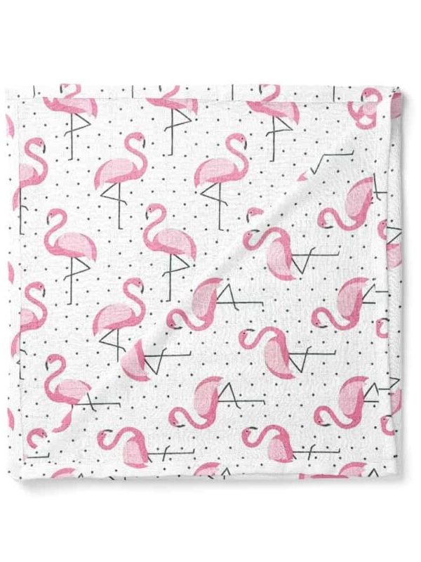 birlik1952 müslin kumaş muslin fabric baby swaddle blanket flamingo
