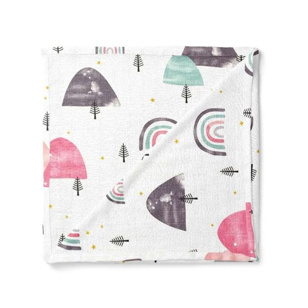 birlik1952 müslin kumaş muslin fabric baby swaddle blanket rainbow pink