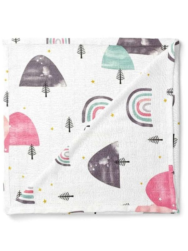 birlik1952 müslin kumaş muslin fabric baby swaddle blanket rainbow pink