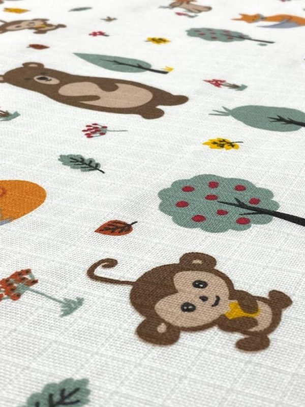 birlik1952 müslin kumaş muslin fabric meter metrelik orman ayı yeşil