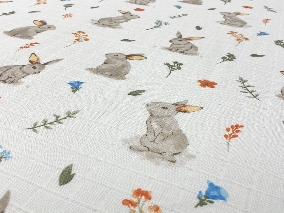 birlik1952 müslin kumaş muslin fabric meter metrelik baby pastorel rabbit tavşan