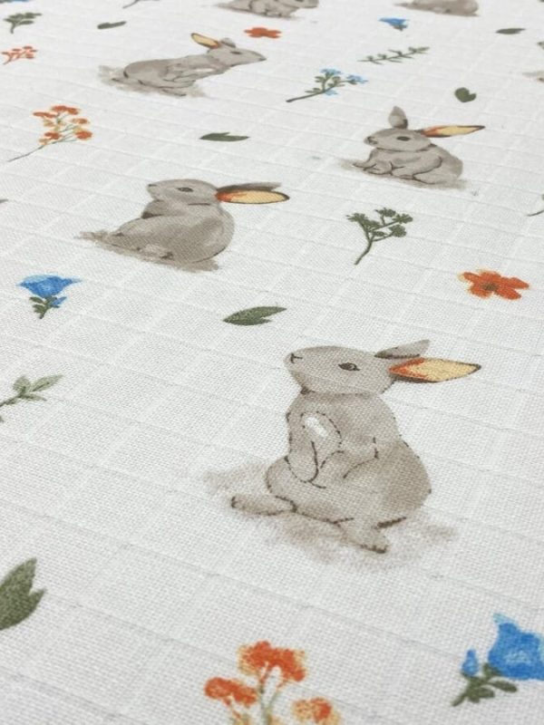birlik1952 müslin kumaş muslin fabric meter metrelik baby pastorel rabbit tavşan