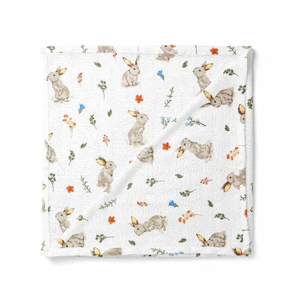 birlik1952 müslin kumaş muslin fabric baby swaddle blanket rabbit tavşan