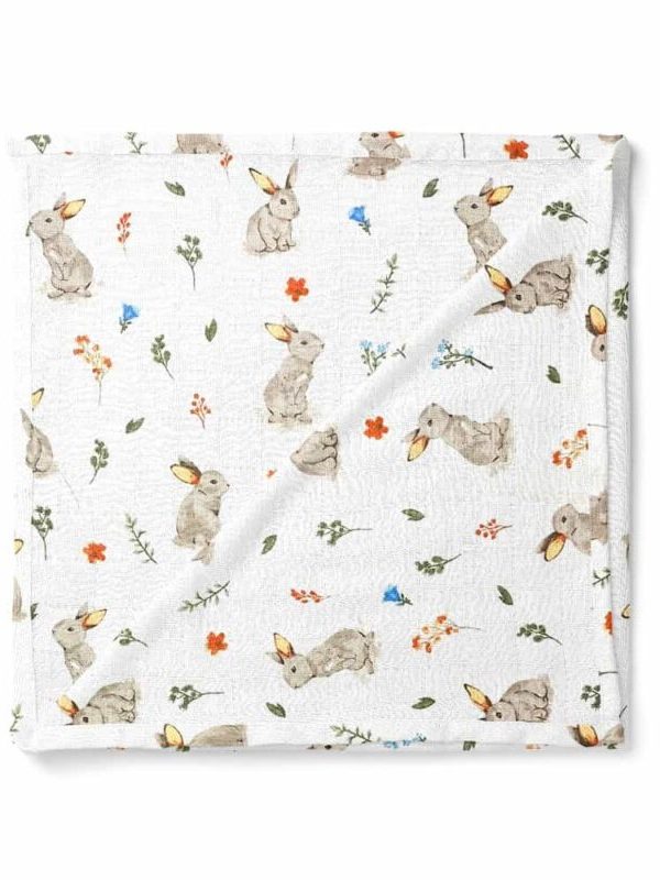 birlik1952 müslin kumaş muslin fabric baby swaddle blanket rabbit tavşan