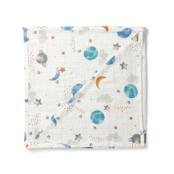 birlik1952 müslin kumaş muslin fabric baby swaddle blanket uzay planet