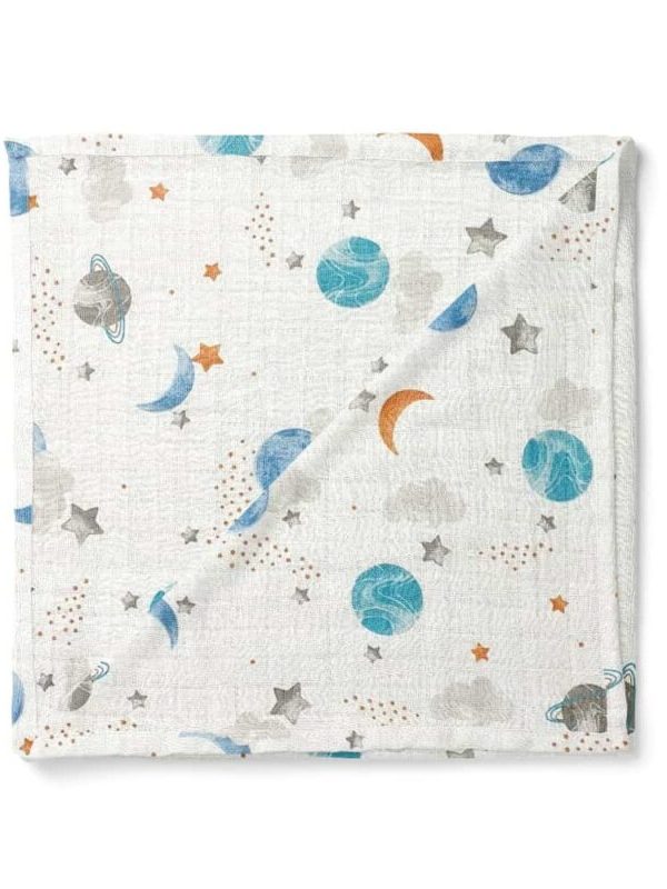 birlik1952 müslin kumaş muslin fabric baby swaddle blanket uzay planet