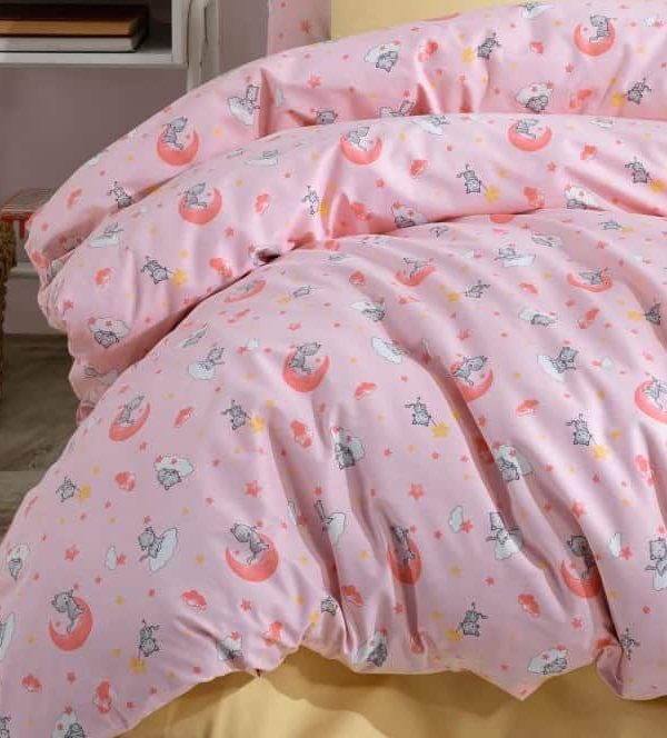 birlik1952 poplin nevresim takımı pamuklu bed linen ay kedi