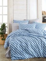 birlik1952 poplin nevresim takımı pamuklu bed linen dikey geometrik yıldız