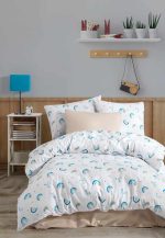 birlik1952 poplin nevresim takımı pamuklu bed linen dikey gökkuşağı yıldız