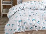 birlik1952 poplin nevresim takımı pamuklu bed linen dikey gökkuşağı yıldız