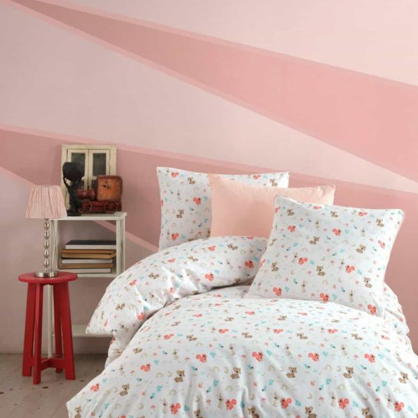 birlik1952 poplin nevresim takımı pamuklu bed linen sincap