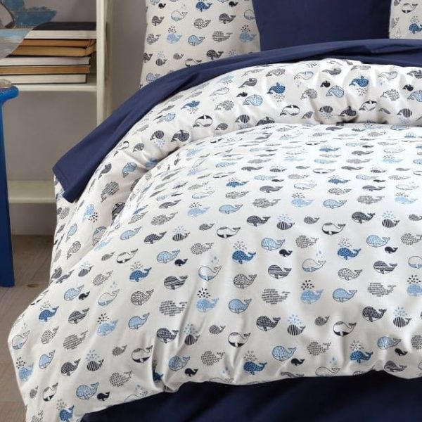 birlik1952 poplin nevresim takımı pamuklu bed linen whale