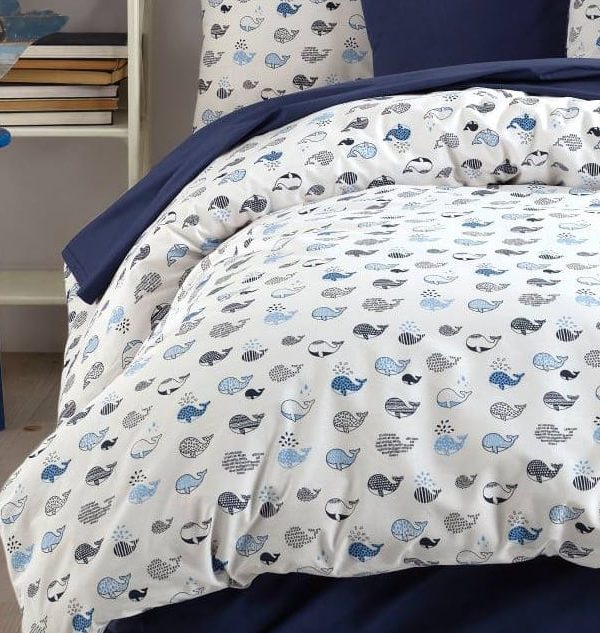 birlik1952 poplin nevresim takımı pamuklu bed linen whale