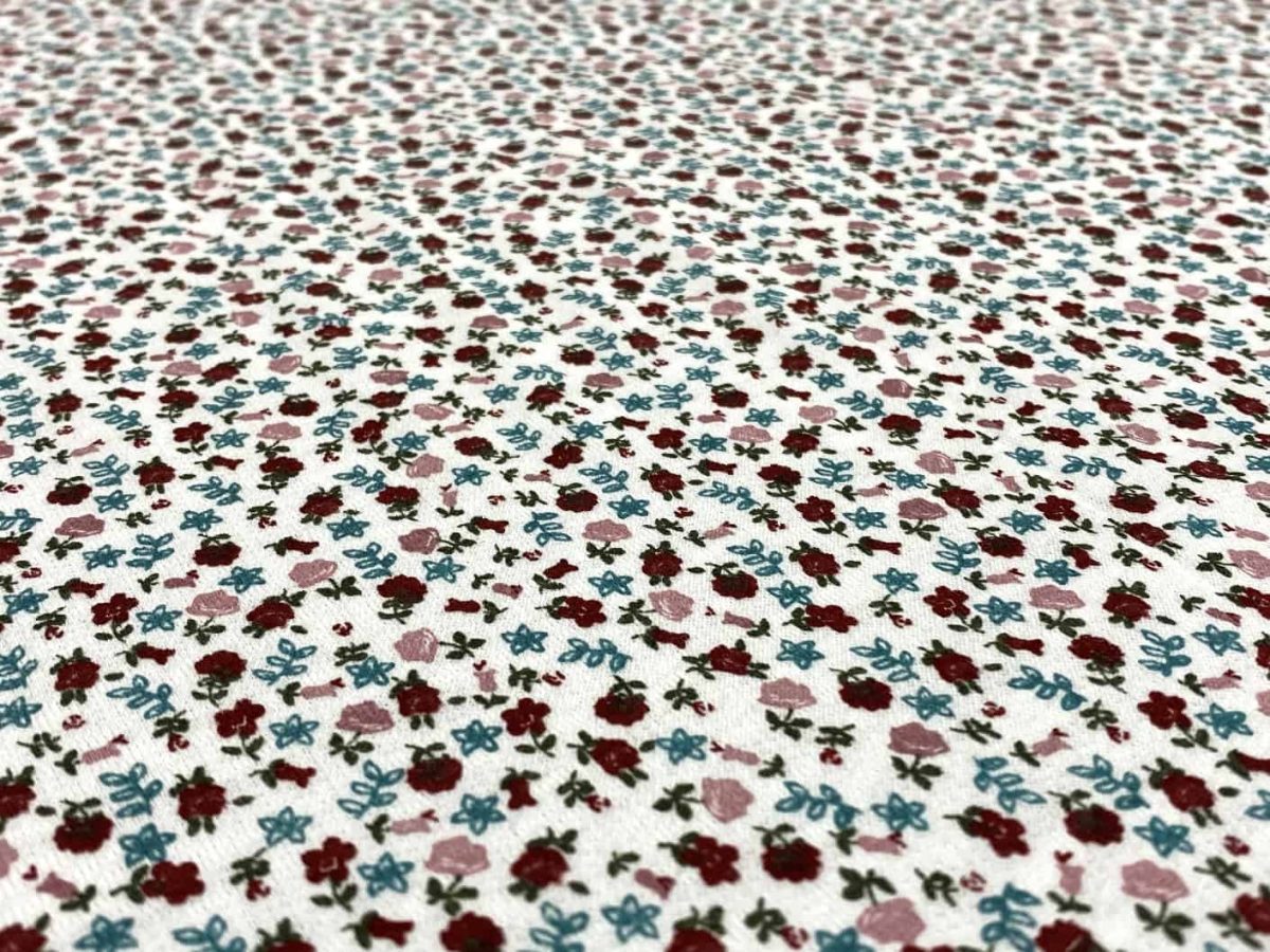 birlik1952 penye kumaş 2 iplik şardonlu elbiselik fabric çıtır çiçek