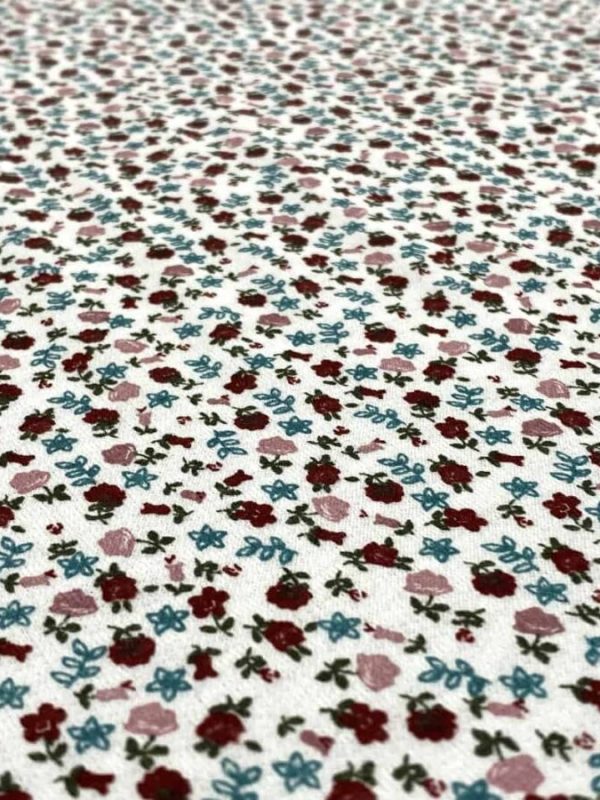 birlik1952 penye kumaş 2 iplik şardonlu elbiselik fabric çıtır çiçek