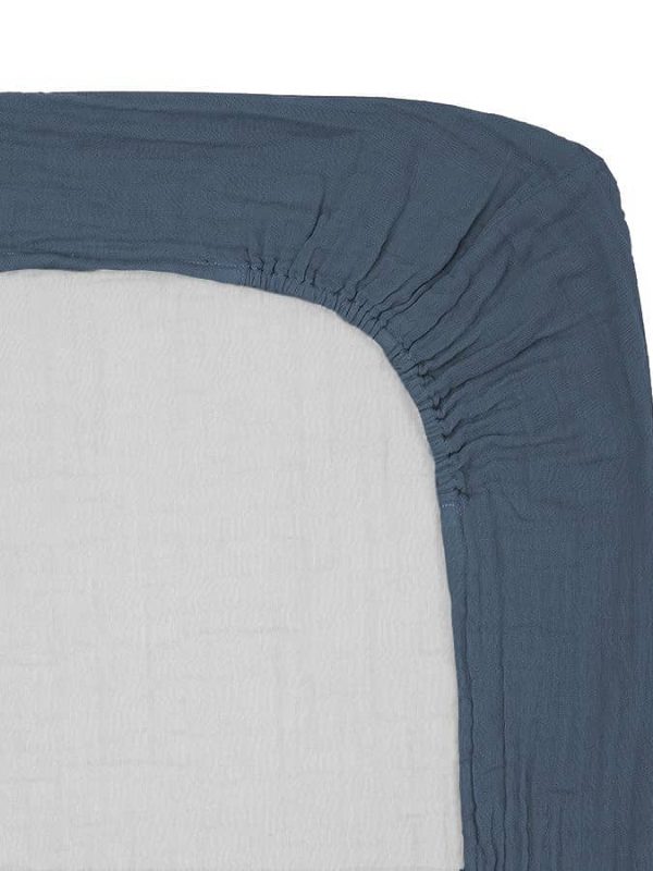 birlik1952 4 kat multi müslin alt değiştirme matı kılıfı örtüsü changing mat cover baby muslin crinkle indigo