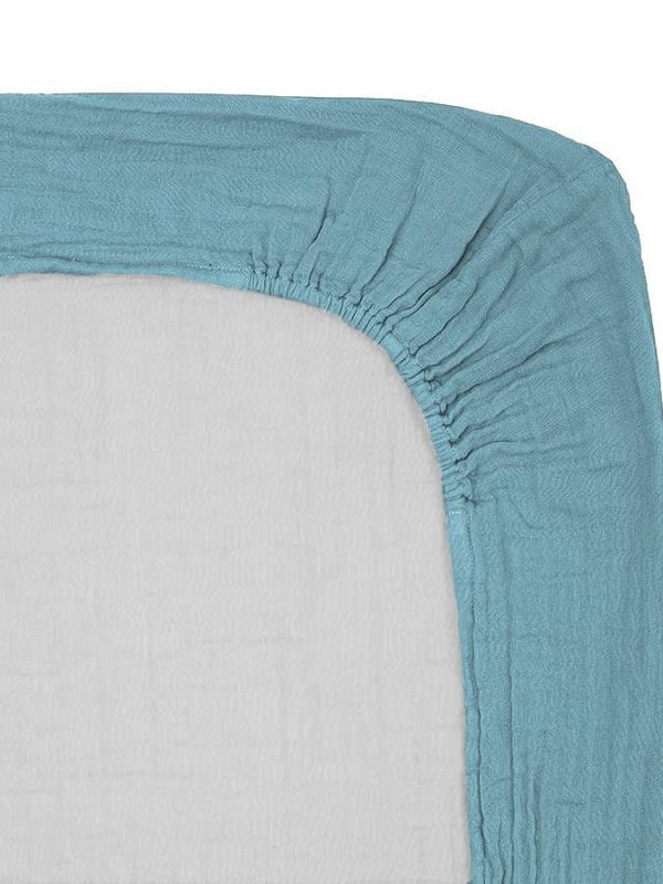 birlik1952 4 kat multi müslin alt değiştirme matı kılıfı örtüsü changing mat cover baby muslin crinkle mavi