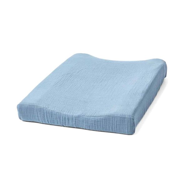 birlik1952 4 kat multi müslin alt değiştirme matı kılıfı örtüsü changing mat cover baby muslin crinkle mavi