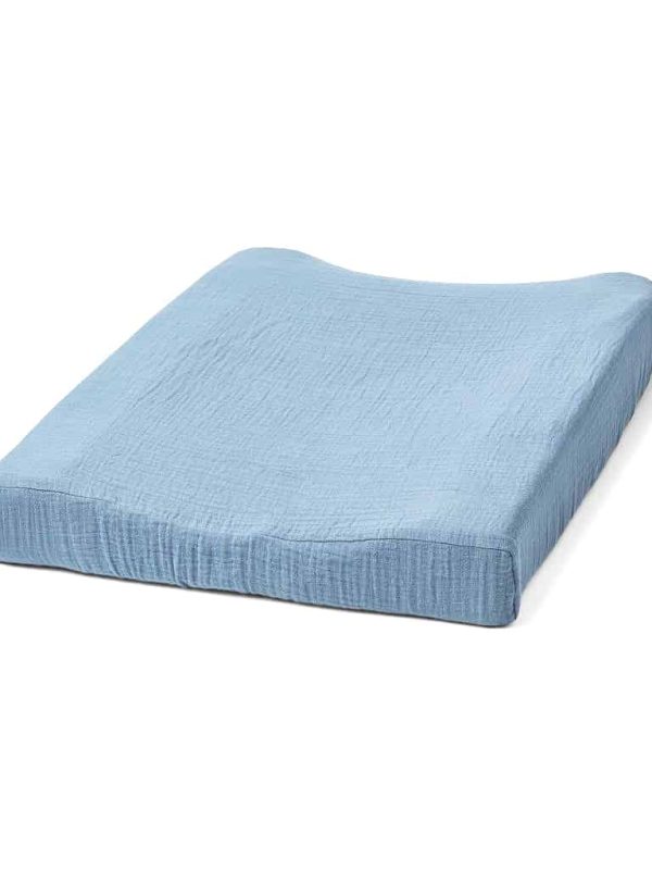 birlik1952 4 kat multi müslin alt değiştirme matı kılıfı örtüsü changing mat cover baby muslin crinkle mavi