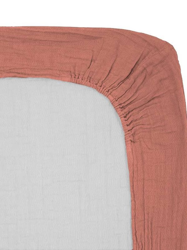 birlik1952 4 kat multi müslin alt değiştirme matı kılıfı örtüsü changing mat cover baby muslin crinkle terracota