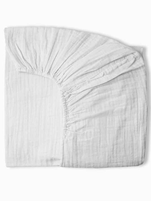 birlik1952 ipliq 4 kat double multi muslin müslin bebek çocuk lastikli çarşaf baby bed sheet linen crinkle white beyaz