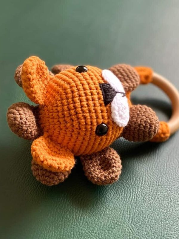 birlik1952 amigurumi oyuncak peluş bebek diş kaşıyıcı çıngırak emzik askısı aslan
