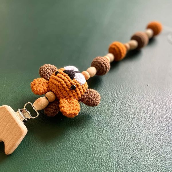 birlik1952 amigurumi oyuncak peluş bebek diş kaşıyıcı çıngırak emzik askısı aslan