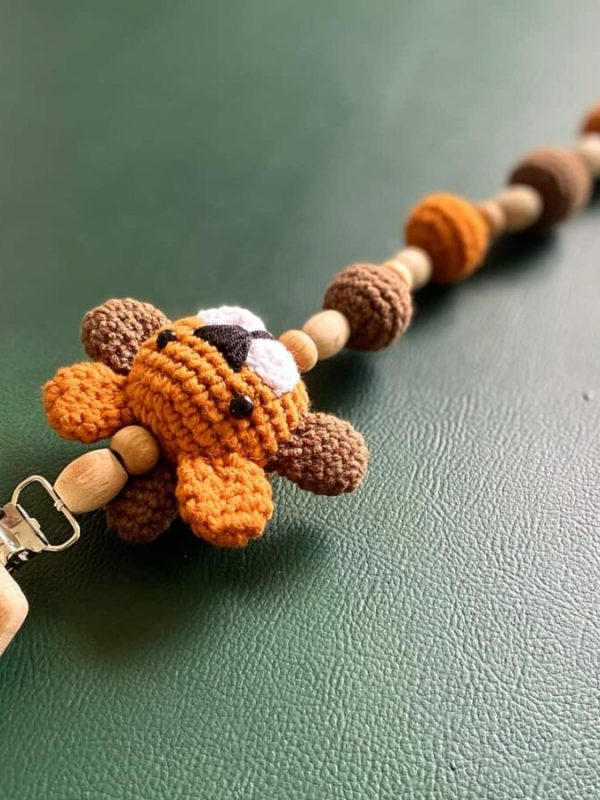 birlik1952 amigurumi oyuncak peluş bebek diş kaşıyıcı çıngırak emzik askısı aslan