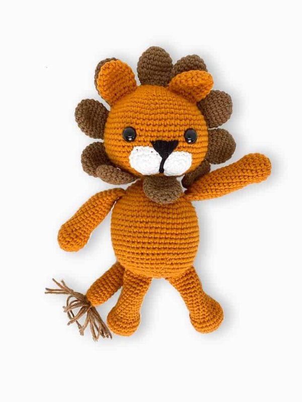 birlik1952 amigurumi oyuncak peluş bebek diş kaşıyıcı çıngırak emzik askısı aslan