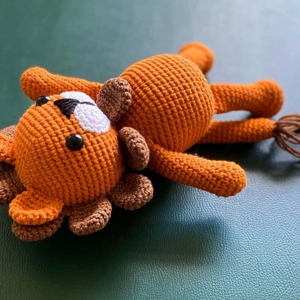 birlik1952 amigurumi oyuncak peluş bebek diş kaşıyıcı çıngırak emzik askısı aslan